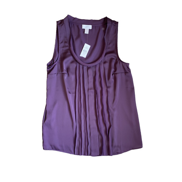 Loft Blouse Womens Size Medium NEW WITH TAGS Purple Office Career Flowy Tank Top - Picture 1 of 7
